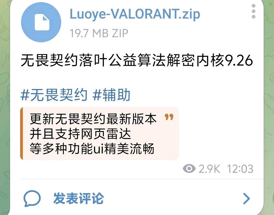 无畏契约落叶公益算法解密内核9.26功能截图1